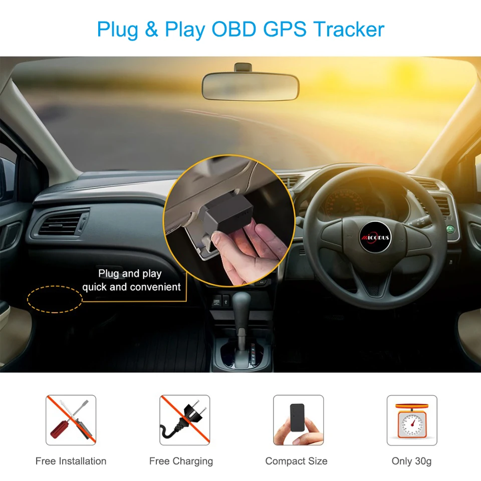 Concox скрытый OB22 Plug& Play OBD gps трекер с АКК обнаружения вибрации оповещения гео-забор мини автомобильный трекер с приложением gps локатор