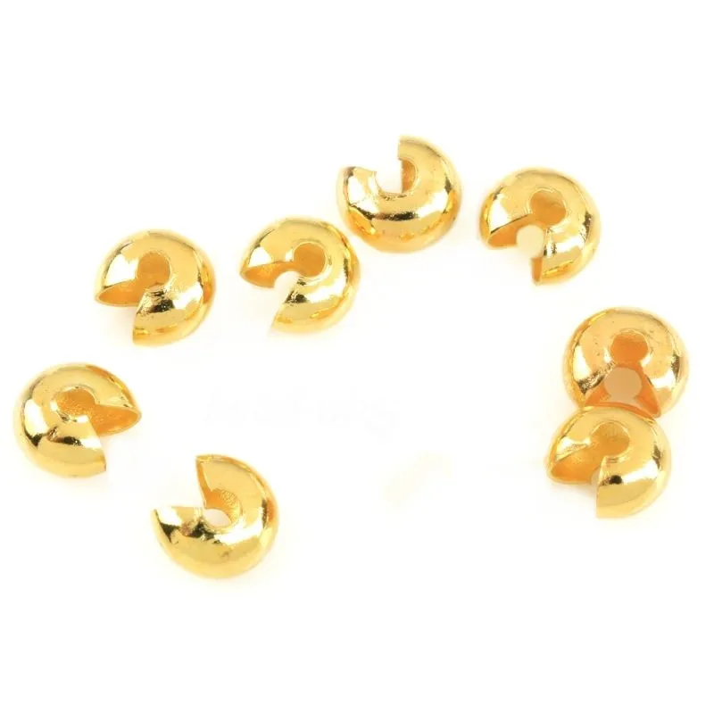 gold 200 шт. цвет серебристый, Золотой покрытием торцевой обжим бусины футляр для бусин бусины для изготовления ювелирных изделий, украшения своими руками, 3/4/5 мм - Цвет: gold