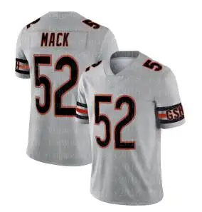 Мужские 52 Khalil Mack Джерси 34 Walter Payton 10 Mitchell Trubisky 100th anniversary 39 Jackson Футбол сшитые медведи майки