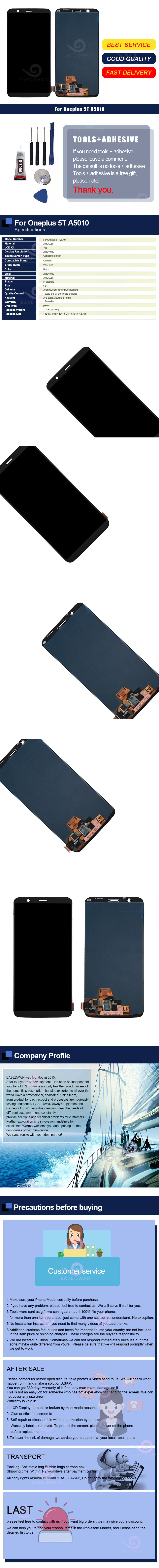 For Oneplus 5T LCD AMOLED LCD Display Screen Touch Digitizer Assembly For Oneplus Display Original