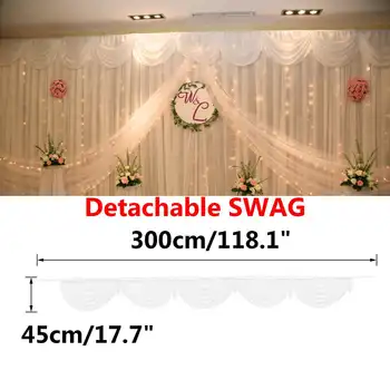 

3m 3 Swag White Wedding Backdrop Drapery Swags Small Table Skirt Swag For Event Party Decoration