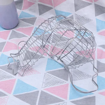 

Creative Iron Art Eggs Storage Basket Chicken Shaped Egg Holder Household Vegetables Container (Silver)