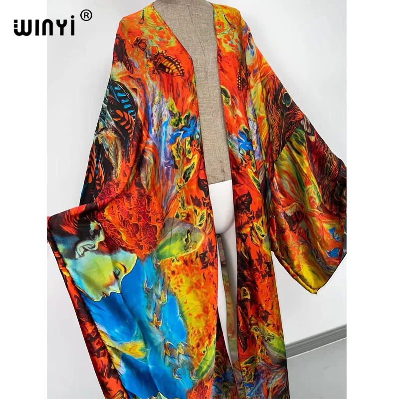 cardigan ponto cocktail sexy boho maxi feriado batwing manga quimono mujer