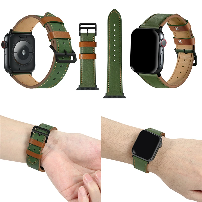Кожаный ремешок для Apple watch band 5 4 44 мм 40 мм correa 42 мм 38 мм ремешок для часов один тур Iwatch серия 5 4 3 2 Аксессуары для часов