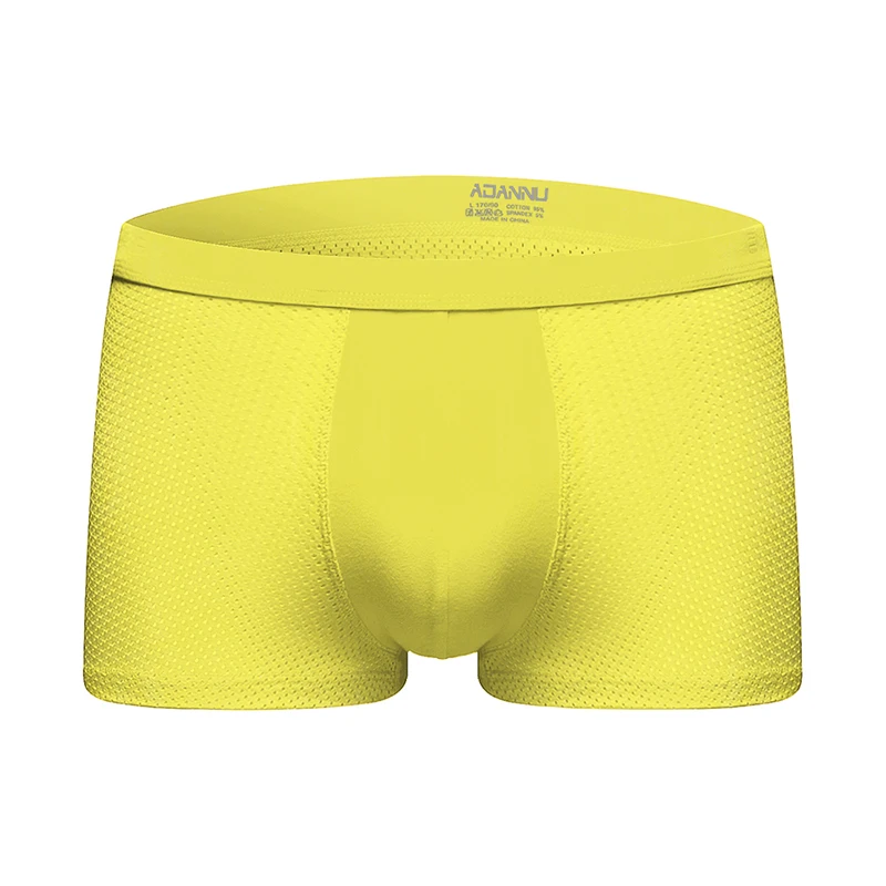 ADANNU Брендовое Мужское нижнее белье мужчины боксеры cueca tanga удобные трусики быстросохнущие мужские боксершорты calzoncillo мужские трусы - Цвет: AD128-yellow