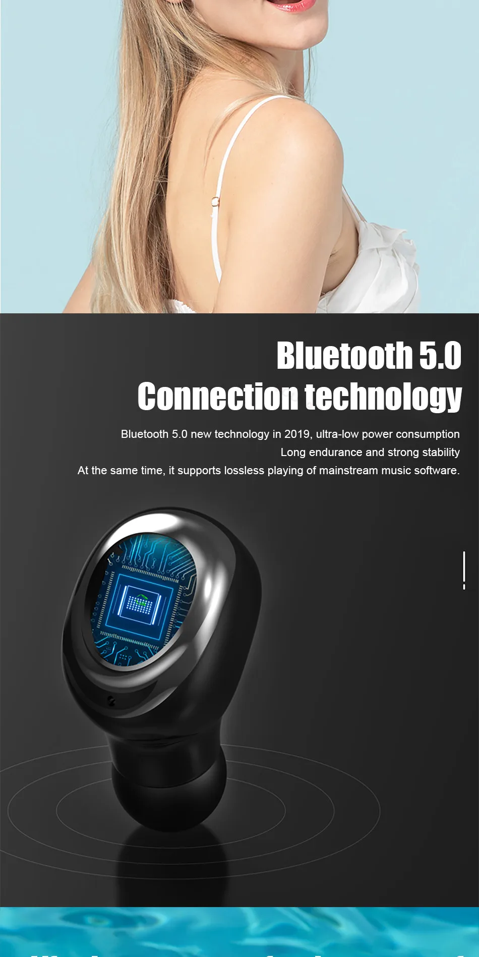 Беспроводные наушники Bluetooth V5.0, наушники, светодиодный дисплей, 3500 мА/ч, зарядная коробка с микрофоном, водонепроницаемые наушники с сенсорным управлением