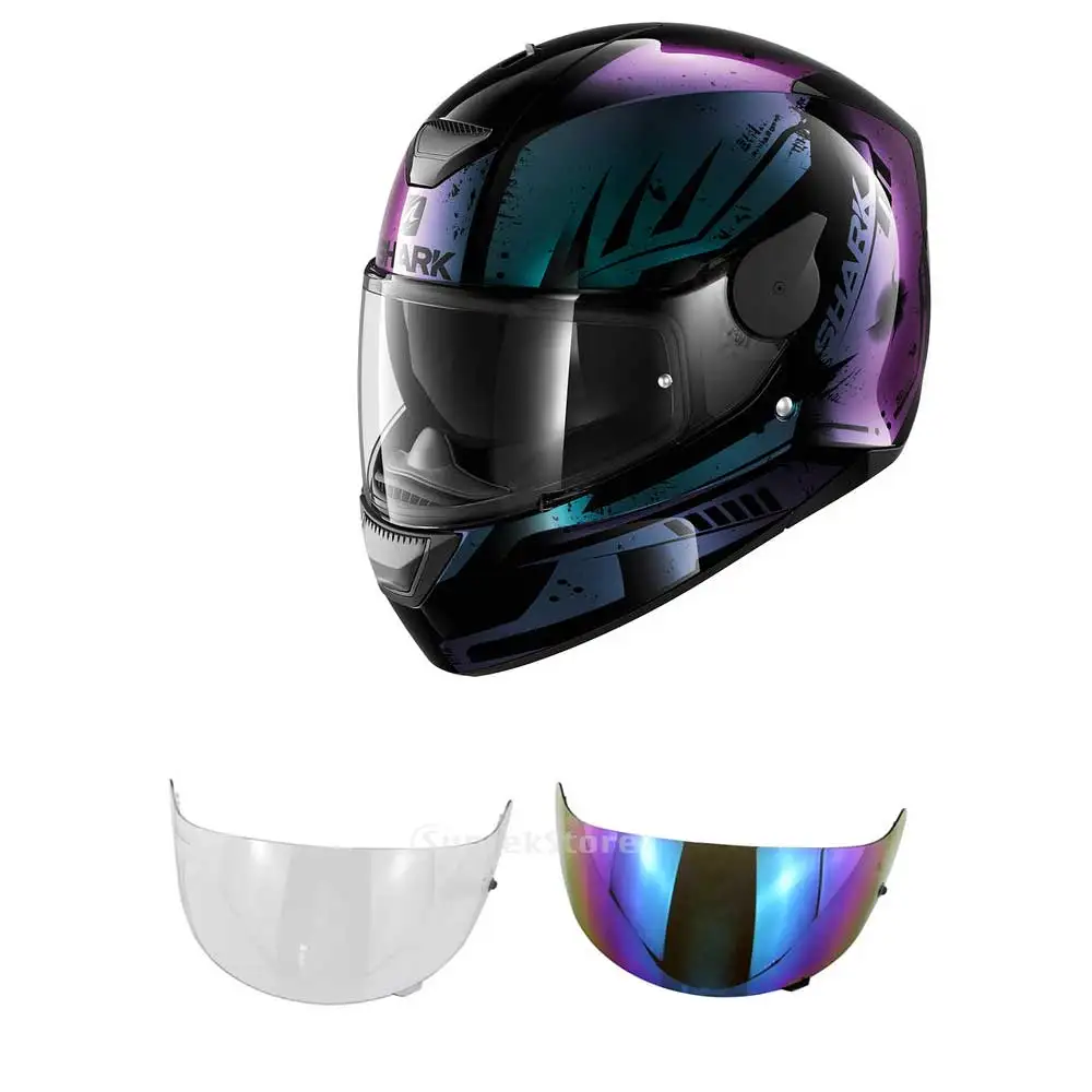 MagiDeal 2 Pieces Replacement Motorbike Visor for HJC HJ-09Clear+Colored