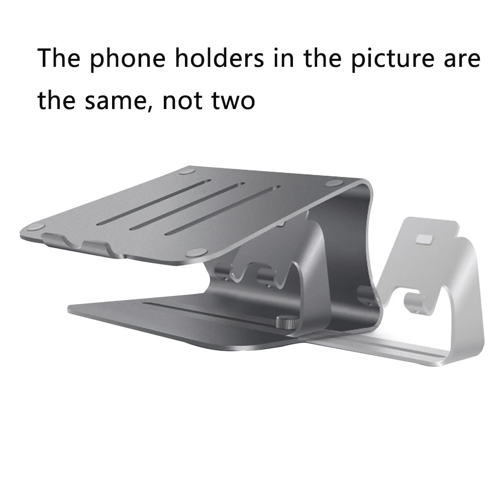 Grey Phone Stand Настольная эргономичная универсальная подставка для ноутбука из алюминиевого сплава, портативная офисная подставка для ноутбука, охлаждающая подставка для компьютера с отводом тепла - Цвет: Grey Phone Stand