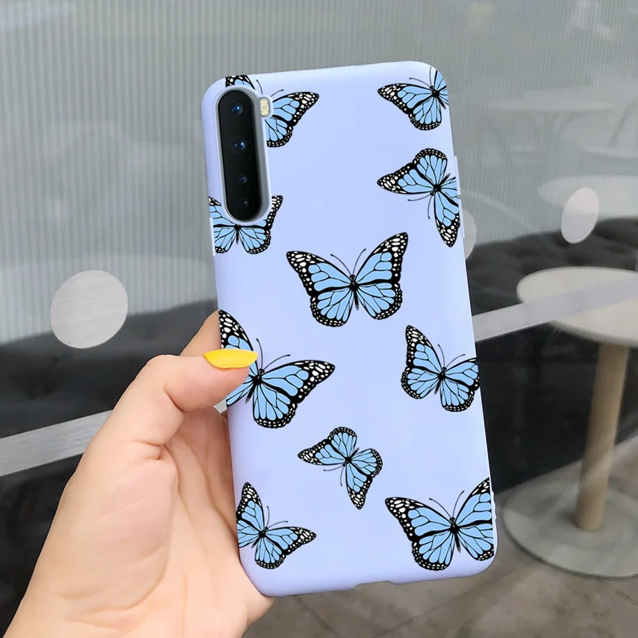 For Phone Case OnePlus Nord Cover Soft Silicone Leopard Flower Butterfly Painted Candy TPU Case For One Plus Nord 1 + Nord Coque waterproof phone bag