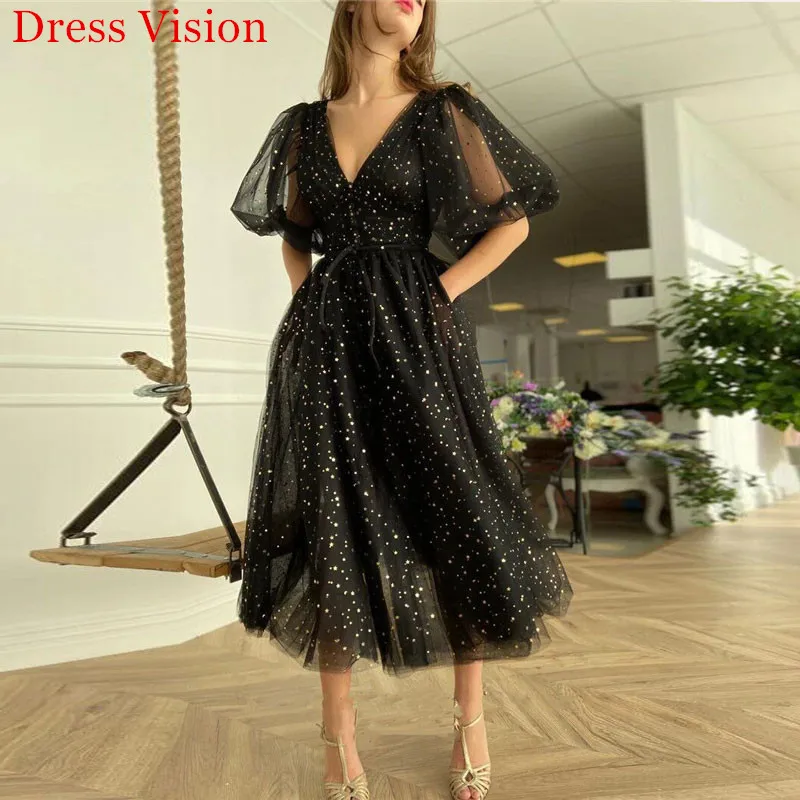 

Сексуальные пышные вечерние платья с V-образным вырезом и рукавом до локтя, вечерние платья, вечерние платья