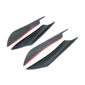 

4pcs Car Front Bumper Side Canards Splitters Fins Lips Carbon Fiber Splitters Diffuser Spoiler Trim Body Side Wing Canards