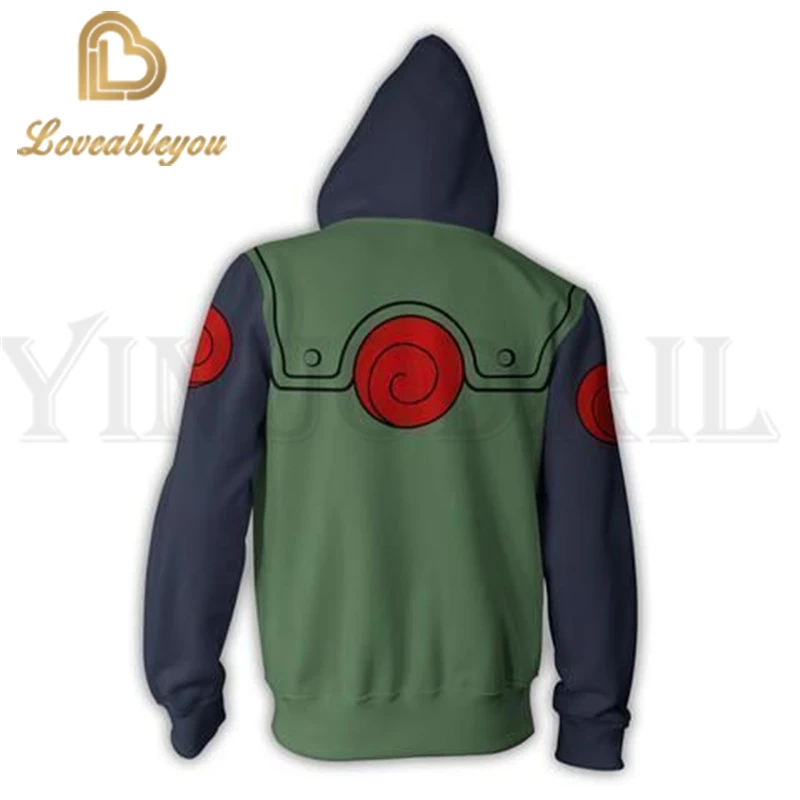 Anime Naruto Sweatshirt Men and Women Zipper Hoodies UZUMAKI 3d Print Hooded Jacket for Boys Cosplay Costume Harajuku Streetwear