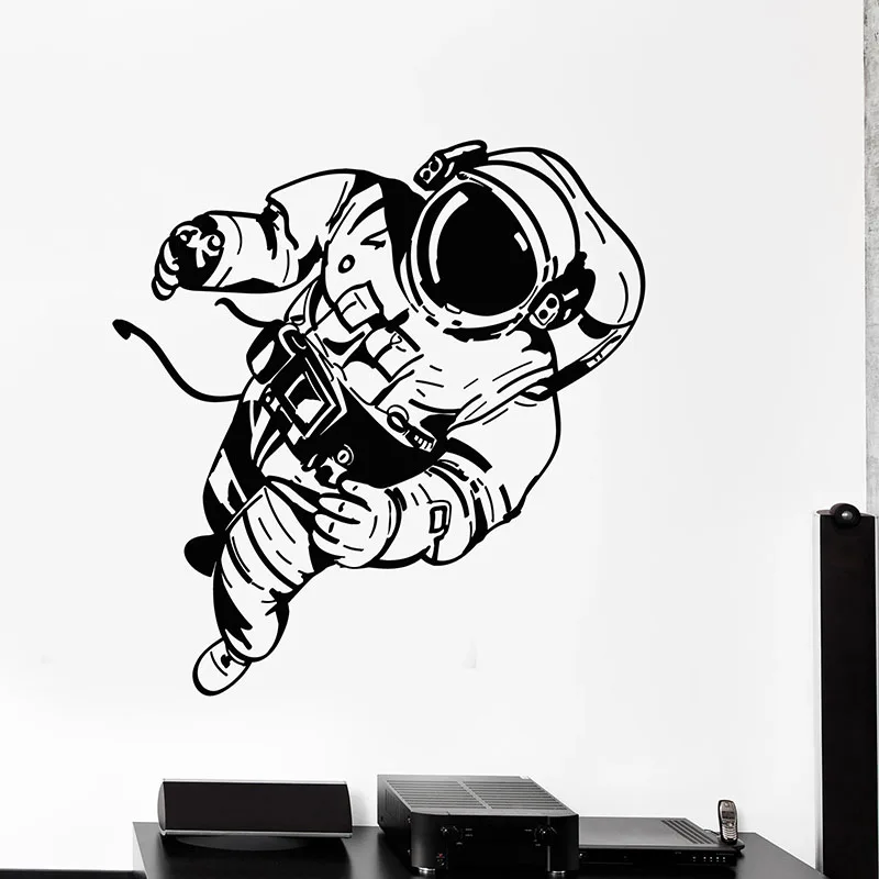 Spaceman Wall Decal Space Cosmic Astronaut Costume Window Vinyl Stickers Teens Kids Bedroom Nursery Home Decor Wallpaper E367 | Дом и сад