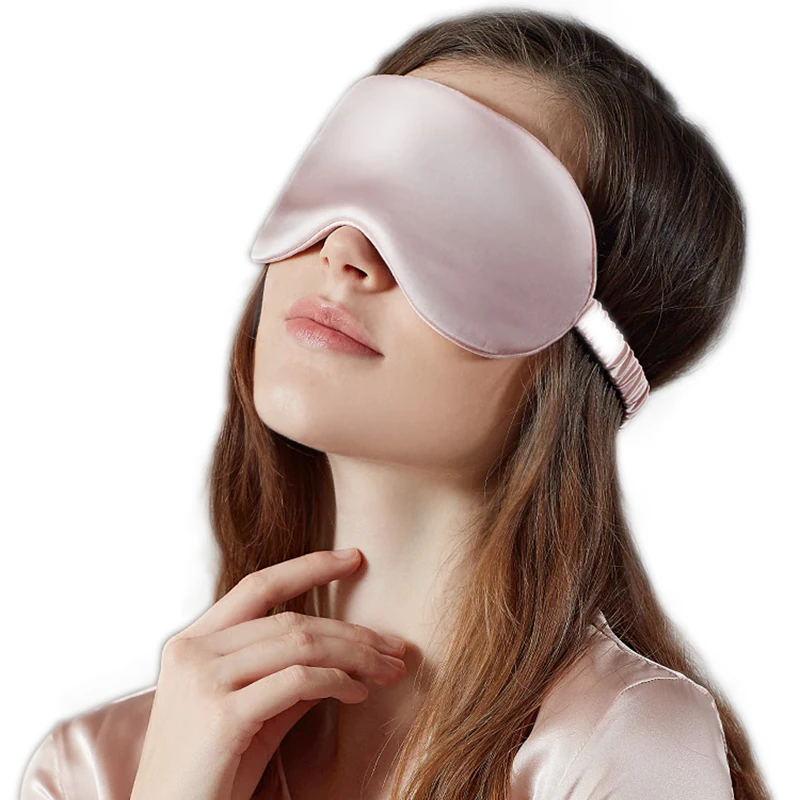 Sleep Mask Silk Fabric Night Sleeping Blindfold Smooth Adjustable Eye Shade Cover