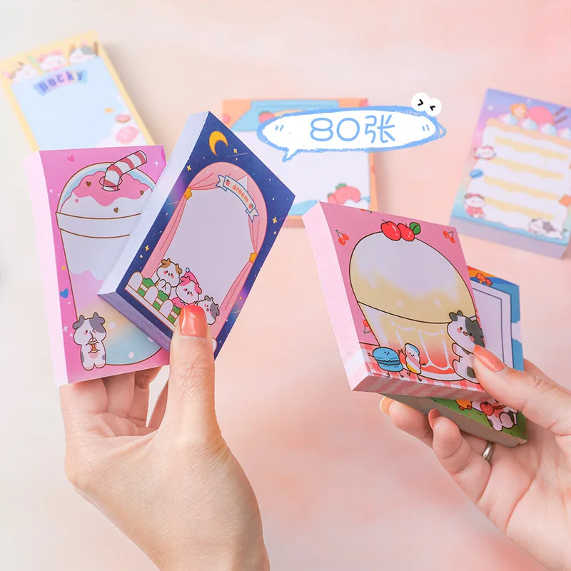80sheets Student Girl Memo Pad Can Tear Up N Times To Paste The Message Sticky Note Sticky Tabs Cute Note Pad Memo Notes