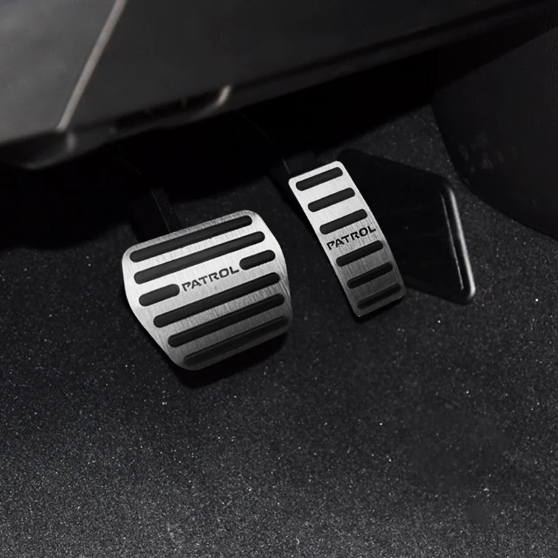 Car Pedals Foot Pads Fuel Accelerator Brake Clucth Pedal Cover For Nissan Patrol Y62 Armada 2014- Car Pedals Pedal Cover