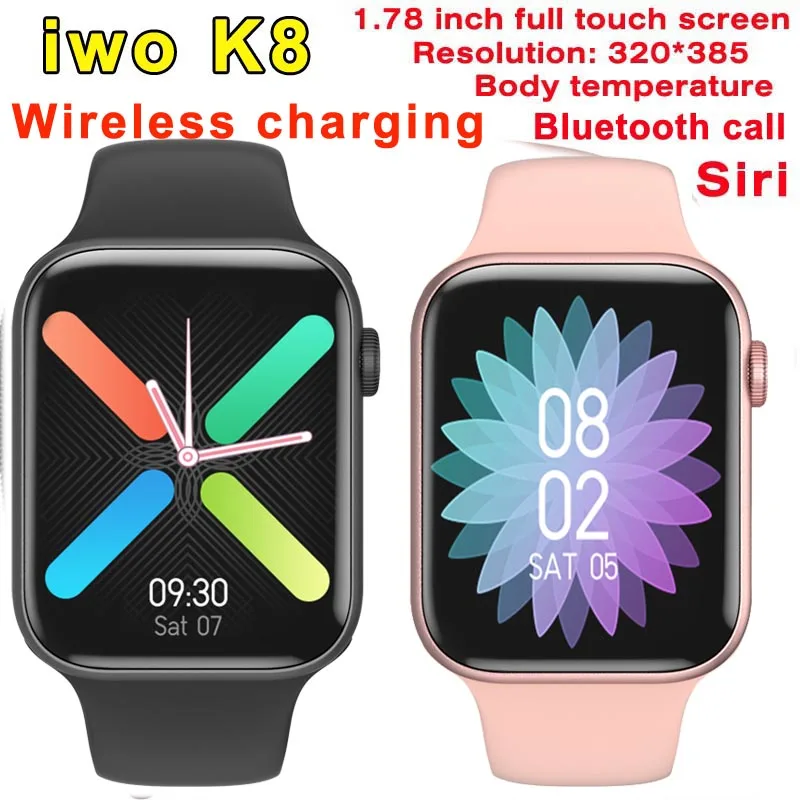 Смарт-часы Greentiger iwo K8 Bluetooth звонки Беспроводная зарядка ЭКГ температура тела PK 12 8