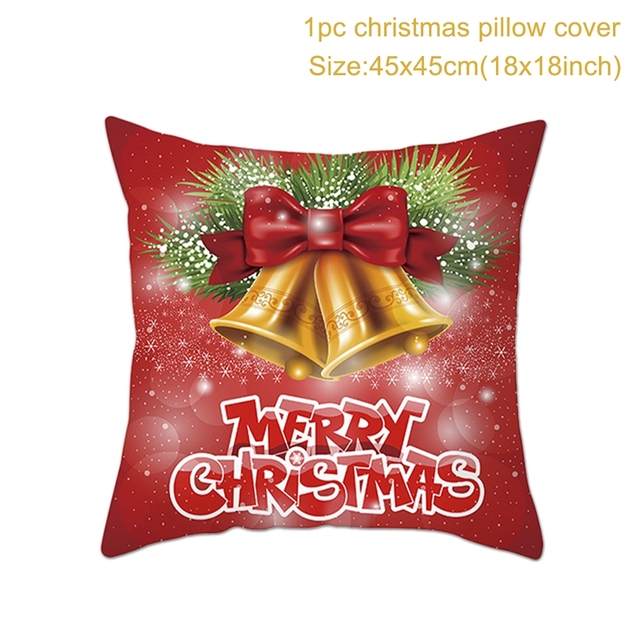 Cushion Cover Merry Christmas Decorations for Home 2021 Christmas Ornament Navidad Noel Xmas Gifts Happy New Year 2022