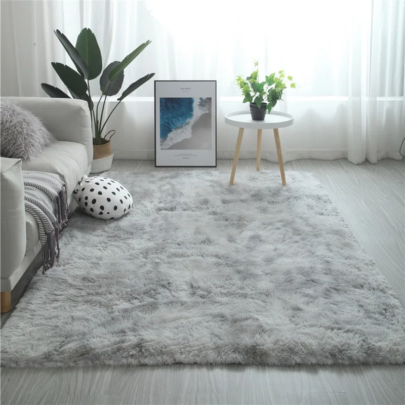 light grey Градиентный твердый ковер толстые коврики нескользящий коврик для ванной комнаты коврик для гостиной мягкий пушистый детский Коврики для спальни ковры коврик - Цвет: light grey