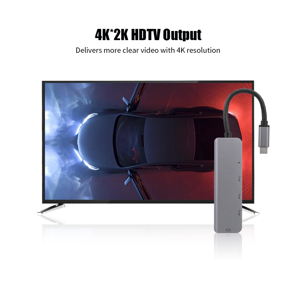 5-Порты и разъёмы 5IN1 usb-хаб Тип C PD USB* 2 HDTV Тип C адаптер мульти-Функция конвертер 4K для Macbook HDTV проектор Переходник HDMI VGA USB C концентратор USB
