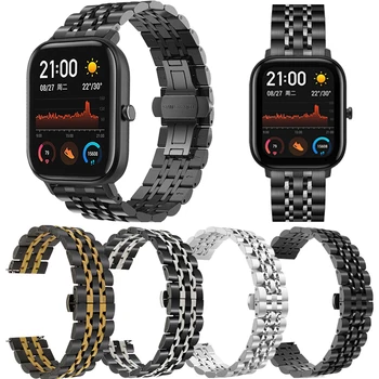 

20MM 22MM Stainless Steel Watchband For Xiaomi Huami Amazfit GTR 2 GTR 47MM Smart Wristband Metal Straps For Amazfit Bip S GTS
