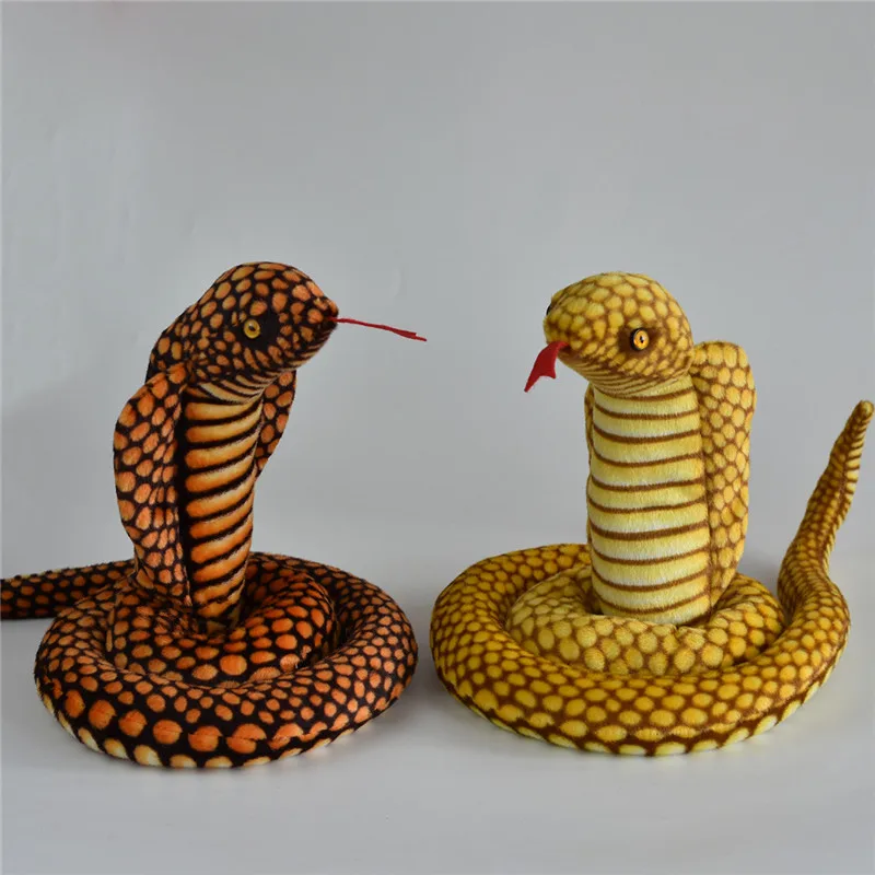 Funny Simulation Cobra and Python Snake Plush Toys Horror Real Life Zodiac Boa Spotted Snake Stuffed Dolls Kids Halloween Party Toys (1)