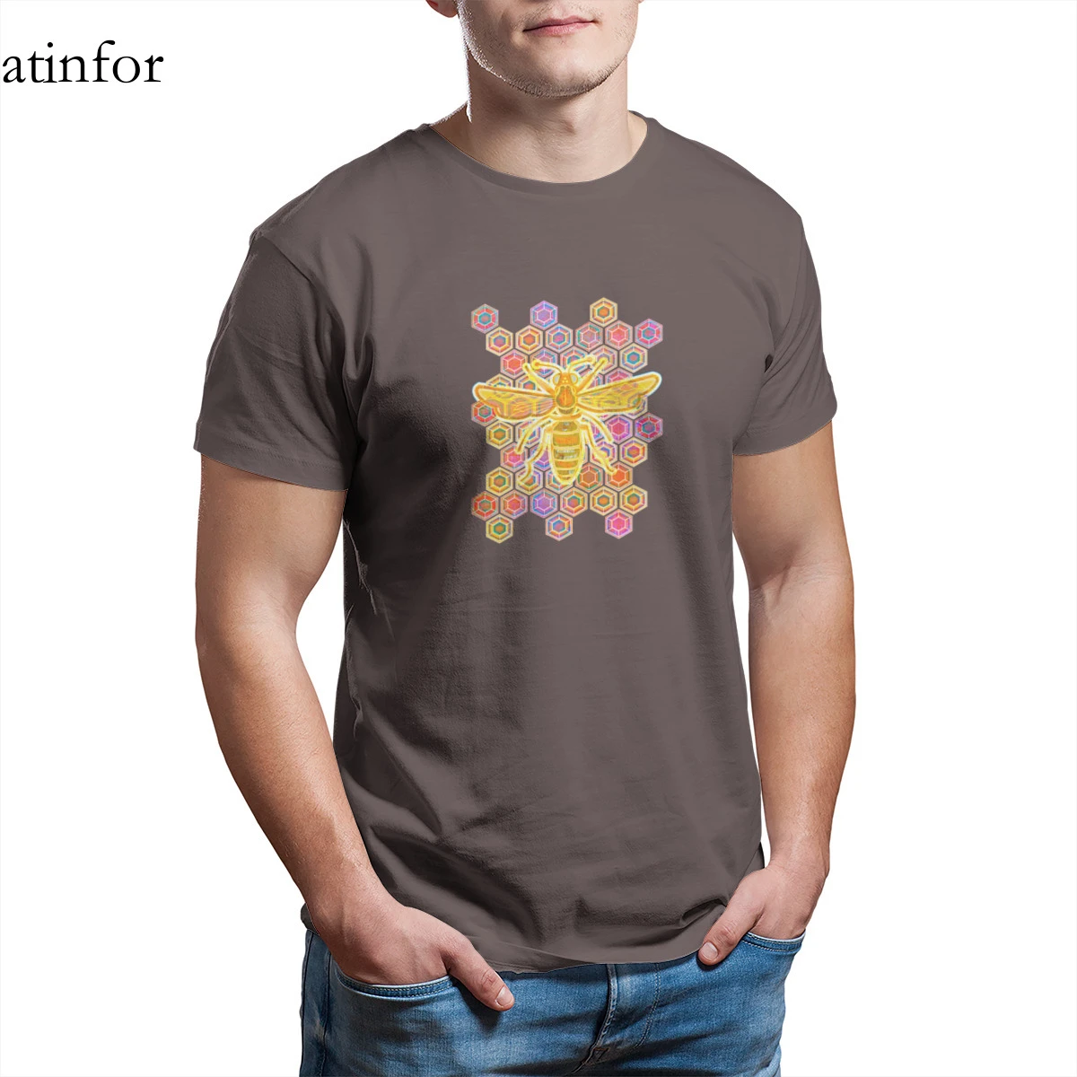 Jewel Camiseta con estampado de abeja para hombre, ropa personalizada, de calle de manga bonita, 17863|Camisetas| - AliExpress