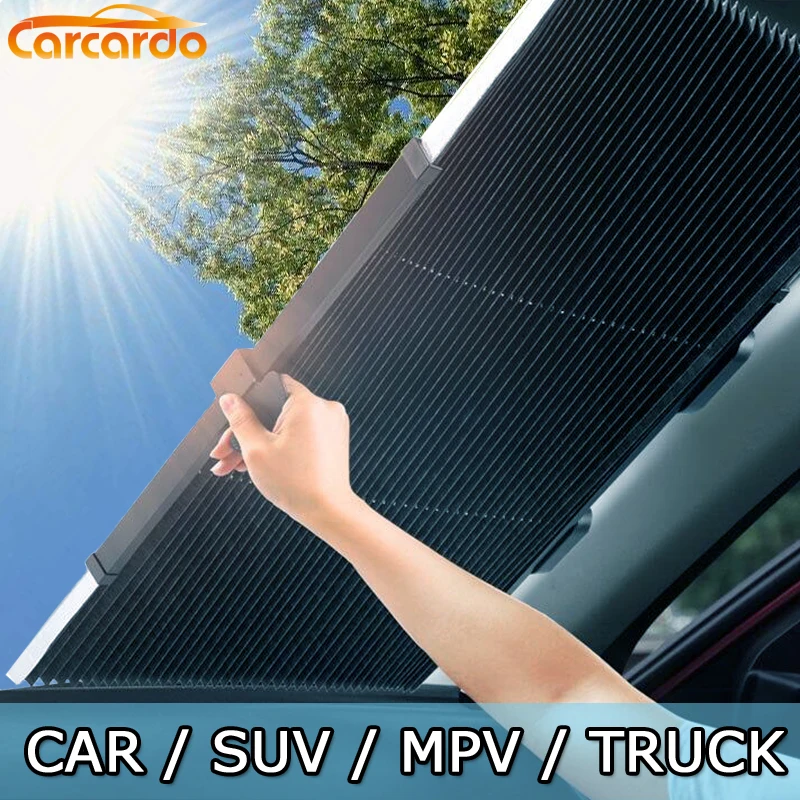 

Carcardo Retractable Windshield Sunshade Car Sunshade Car Window Shade Car Windshield Sunshade Car Front Window Sunshade Anti UV