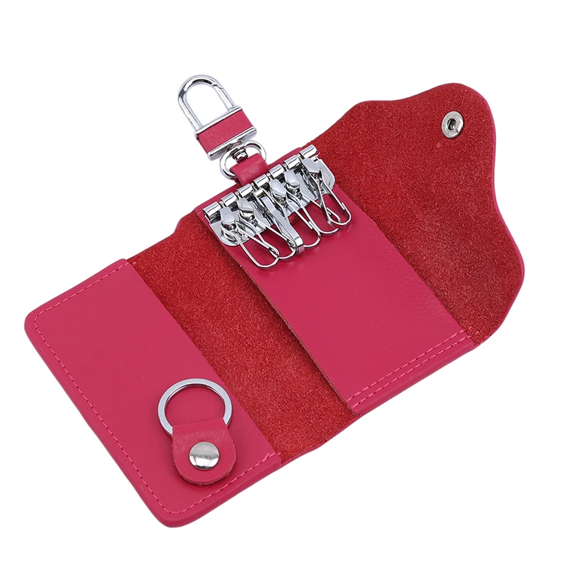 New High-grade Leather Key Holder Keys Case Wholesale Multifunction Key Card Bag Housekeeper for Lady and Men