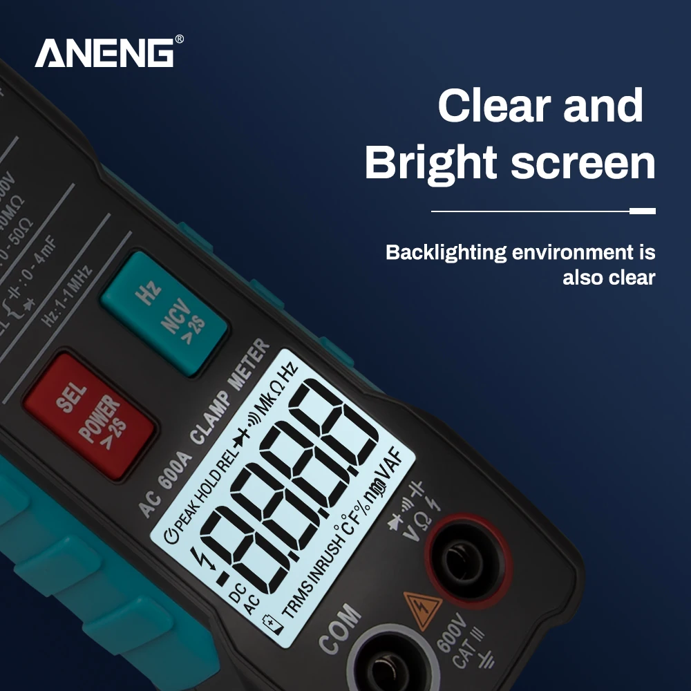ANENG ST204 4000 отсчетов Полный Интеллектуальный Автоматический диапазон True RMS цифровой мультиметр клещи AC/DC напряжение NCV сопротивление