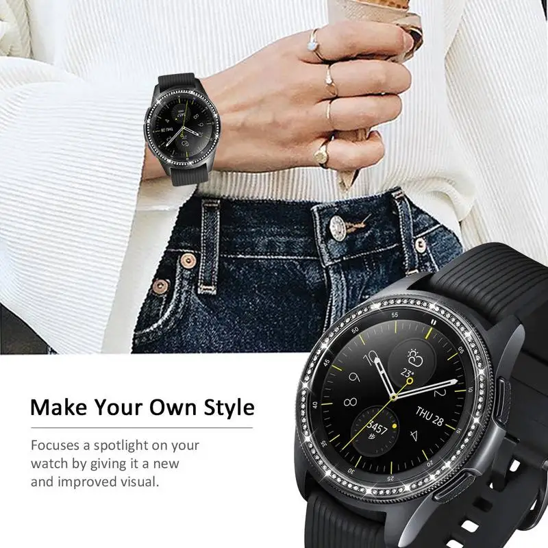 Ободок из нержавеющей стали кольцо+ бриллиант для samsung Galaxy Watch 42 мм/gear Sport/gear S2 классический защитный чехол клейкий чехол