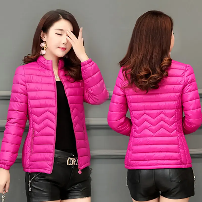 7 Colors Short Winter Jacket Women Parka Coat Cotton Plus Size Female Solid Autumn Thin Clothing Outerwear Puffer Quilted Fall