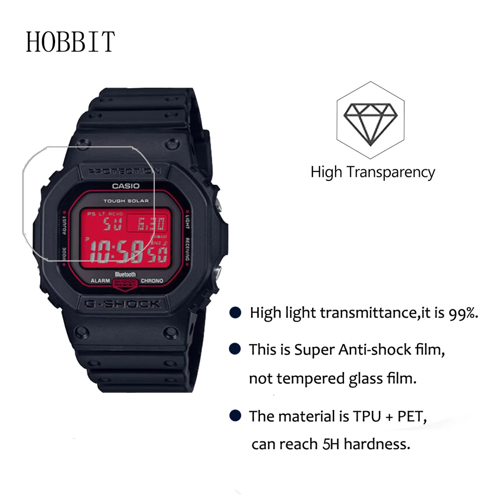 3Pack Tahan Ledakan Film UNTUK Casio G-SHOCK GW-B5600AR GW-B5600GZ 1PRC 1PR  Pelindung Layar Anti-Gelembung Jelas Film bukan Kaca - AliExpress  Elektronik konsumen
