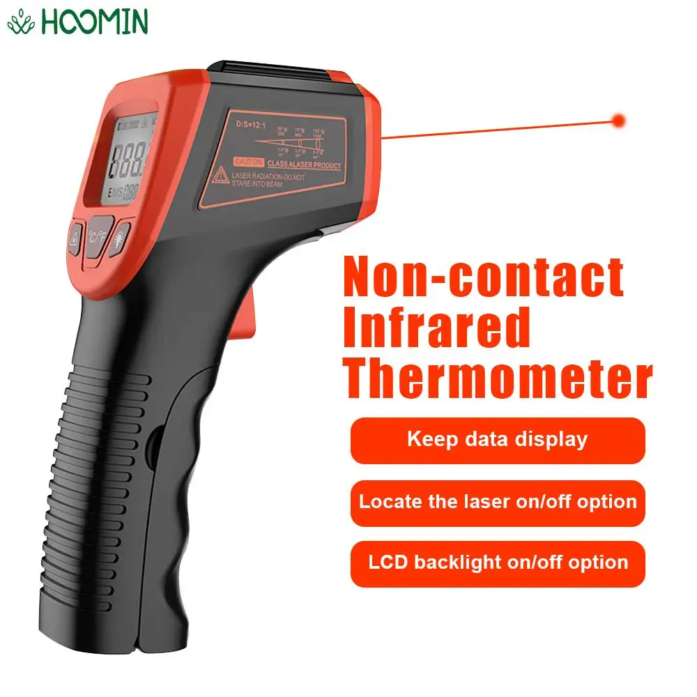 Thermomètre Infrarouge Sans Contact HW600 - Plage -50°C à 600°C, écran LCD, Laser Intégré - Pour Cuisine, Auto, électricité