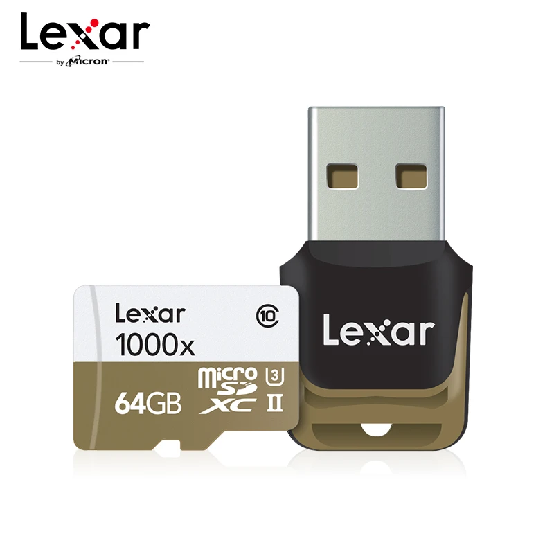 64 ГБ Lexar 1000x Micro SD карта 32 Гб класс 10 tf карта 64 Гб SDHC SDXC 128 ГБ до 150 МБ/с./с карта памяти 256 ГБ для дрона спортивная видеокамера - Емкость: 64 ГБ
