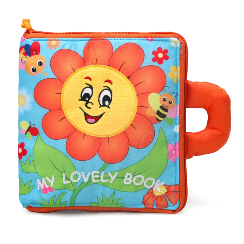 

3D Sunflower Cloth Book Tear Rotten Baby Early Education Books-Entrance Educational Parent And Child Interactive Babies' Cloth B