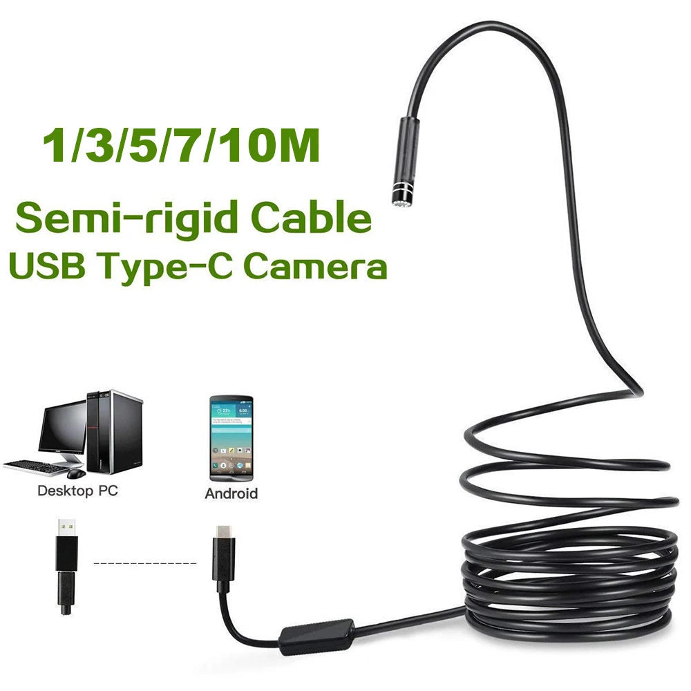 5.5mm Flexible Android Type-C USB Endoscope Camera Type C Endoscope Inspection Camera PC Android Phone Endoscope Pipe Camera hidden indoor security camera