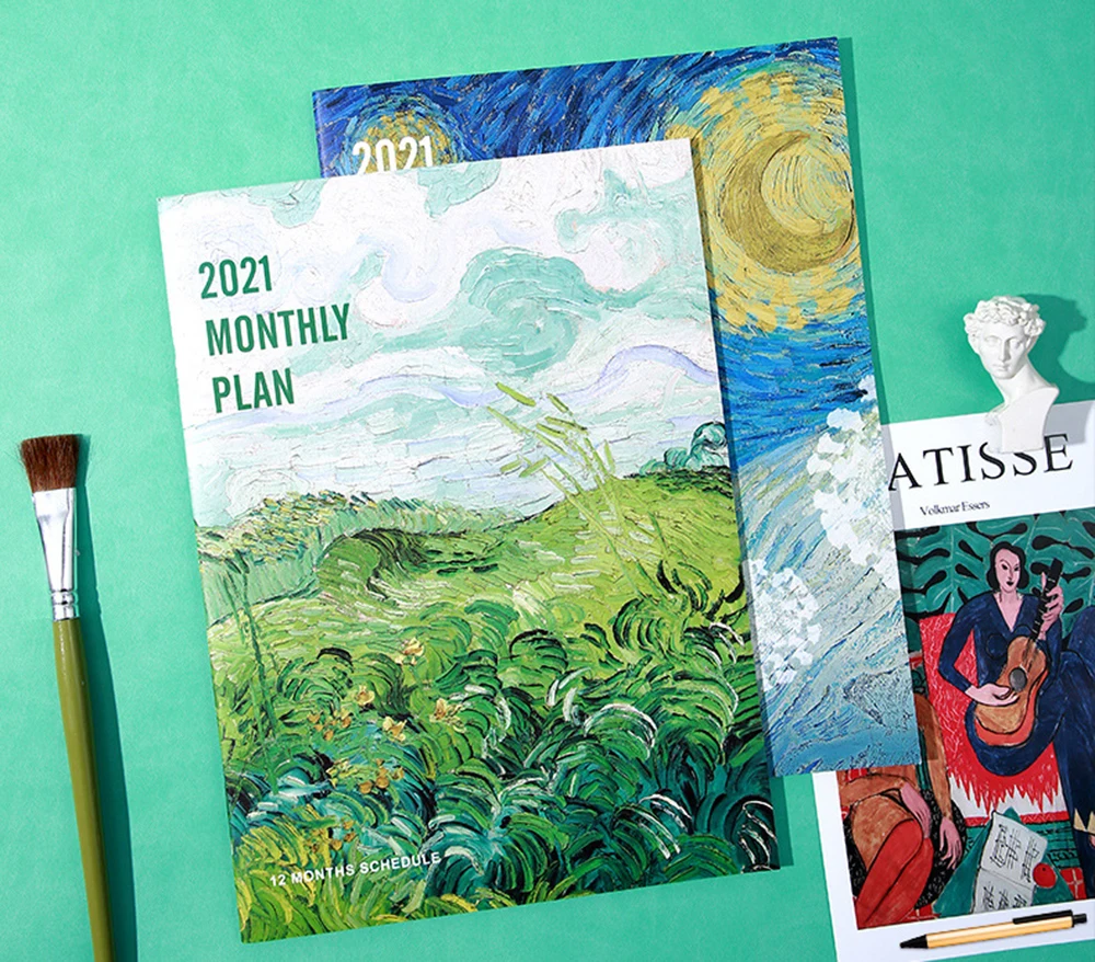 

2021 A4 Planner Organizer Monthly Plan Notebook Starry Sky Art Agenda Diary Journal Calendar Schedule Notepad
