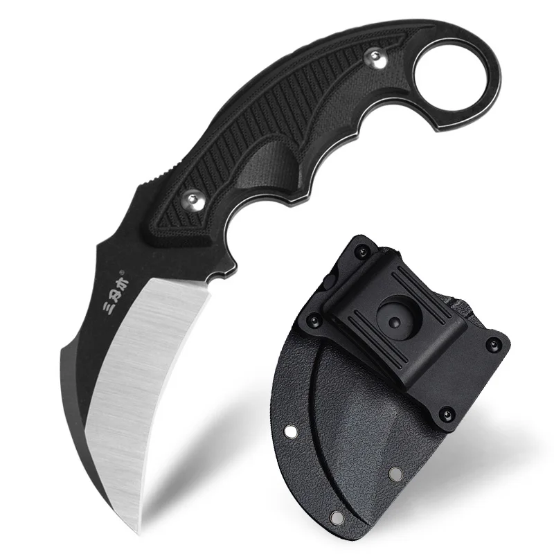 A4 Sanrenmu S635 Fixed knife 14C28N Blade G 10 Handle CS GO tactical hunting karambit bushcraft carambit knife With K Sheath - Цвет: A4