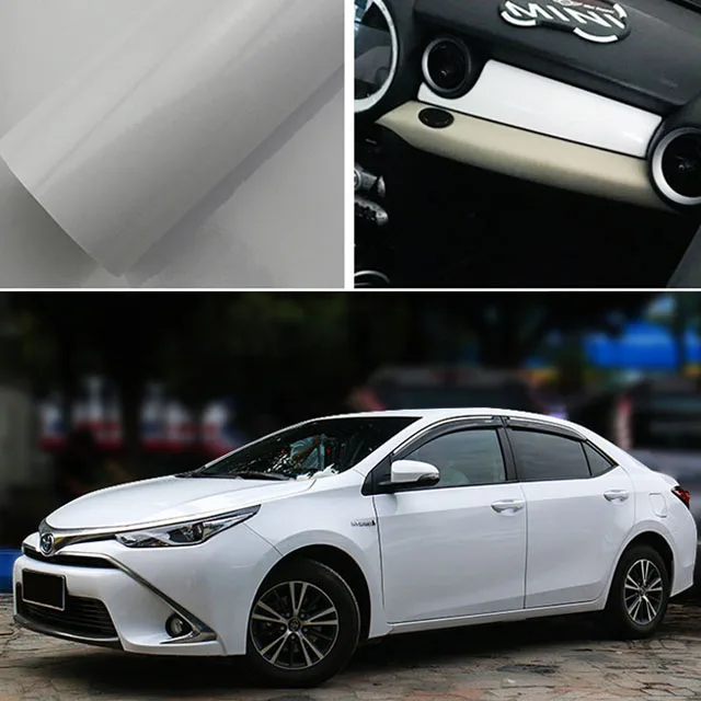 

Глянцевая белая виниловая пленка для стайлинга автомобилей, суперблестящая глянцевая виниловая пленка, наклейки для автомобиля