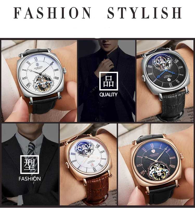 Мужские часы Топ люксовый бренд Tourbillon автоматические механические часы мужские из нержавеющей стали 5 бар водонепроницаемые дизайнерские часы модные