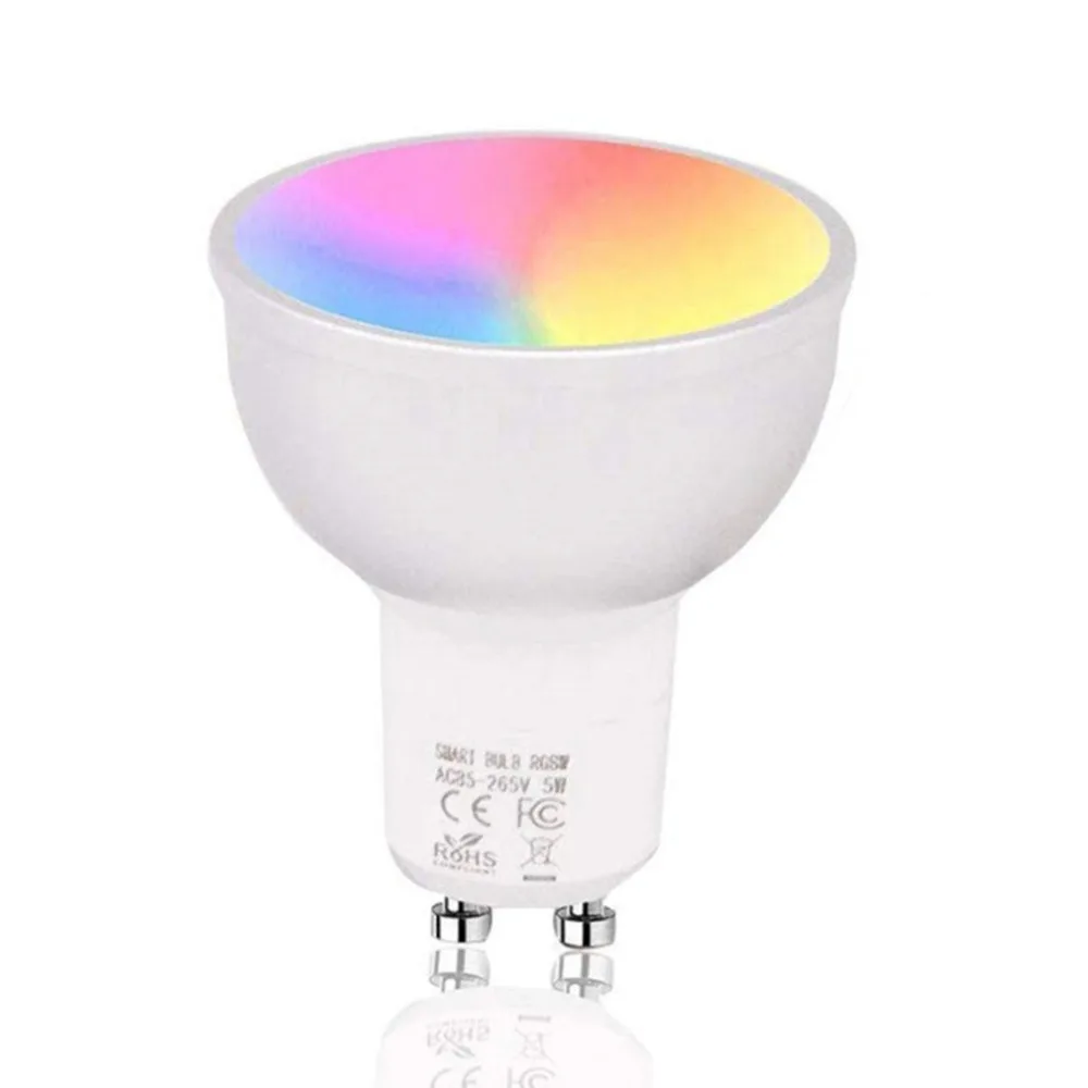 Умная RGB лампа с Wi-Fi голосовым управлением, светодиодная энергосберегающая лампа 6500K+ RGBW GU10/E27, лампа для Amazon Alexa Google Home