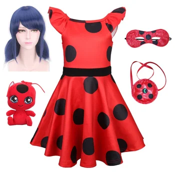 

Carnival Costumes New Ladybug Cosplay Girls Dress Halloween Costume Lady Bug Party Dress Baby Girls Dresses Thanksgiving Costume