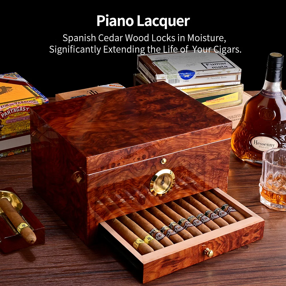 CIGARLOONG сигары Humidor кедровая древесина увлажняющая коробка двухслойная большая