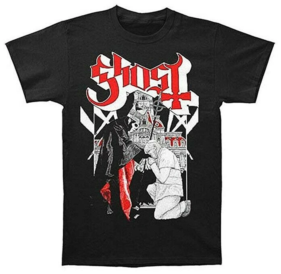 Футболка с надписью Ghost B.C. PAPA EMERITUS POPE 100% Оригинальная футболка металлической