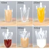 100 Pack, Stand-up Plastic Drink Packaging Bag Spout Pouch for Beverage Liquid Juice Milk Coffee 1
