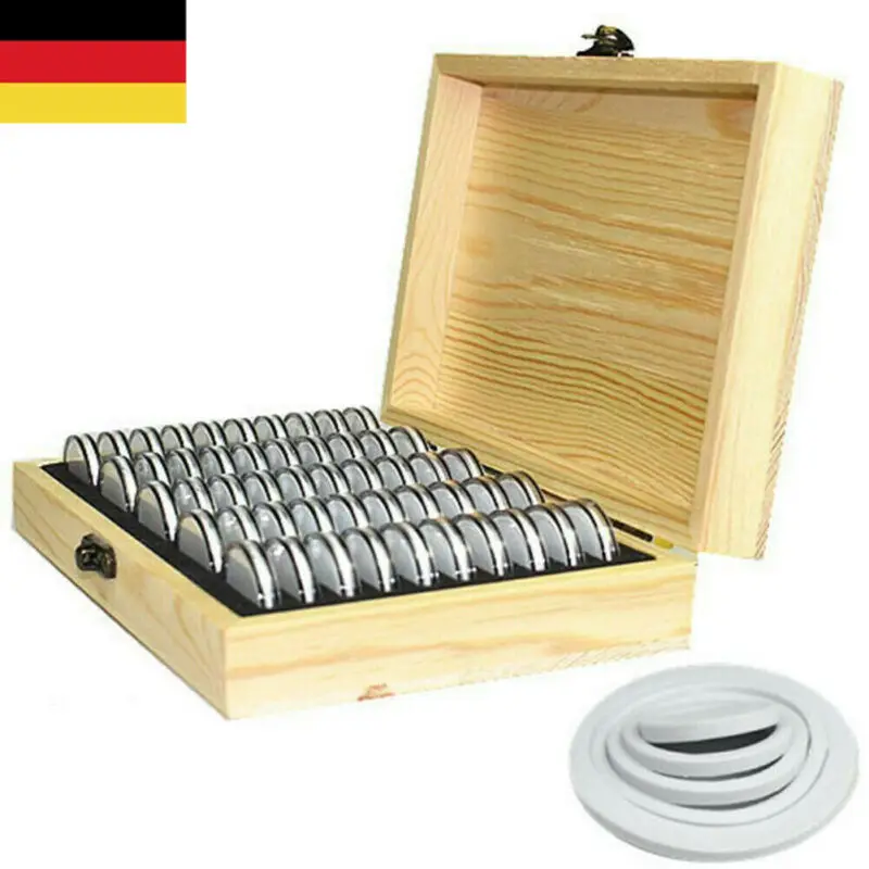 Mhynzen Anzeige содержит Holz Fall Box Aufbewahrung feur sammelmunize Mit 50 capseln