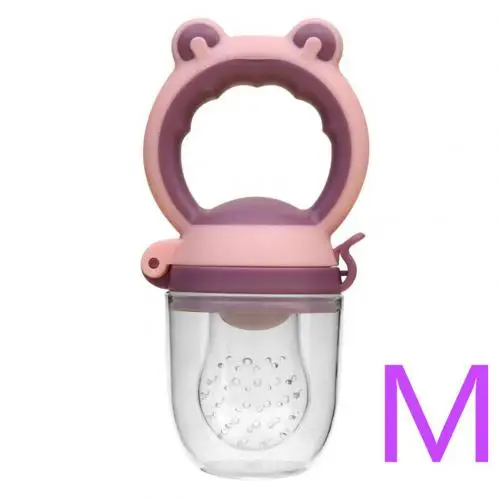 M Purple Форма лягушки для новорожденных, Детская свежая еда, кормушка для фруктов, силиконовая соска-прорезыватель для зубов, инструмент, игрушка для новорожденных, зубной прорезыватель для малышей, уход, su - Цвет: M Purple