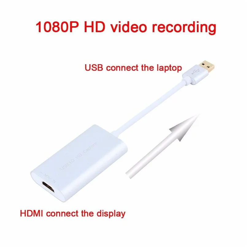 HDMI к USB 3,0 адаптер для карты видеозахвата 1080P HD рекордер коробка для Mac Windows кабель адаптера 40DEC03