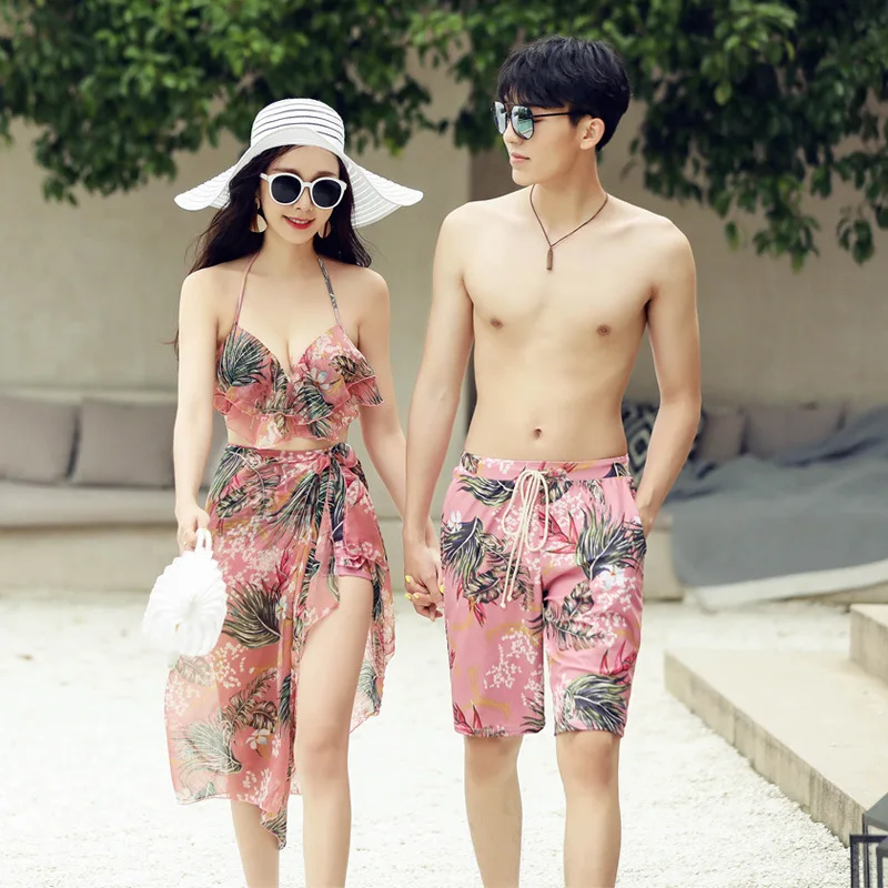 

Swimwear Women Swimming Suit Gir Swimsuit Girls Bikinis Bikini Couple 2020 New Korean Sexy Three Piece Park Split Skirt Floral
